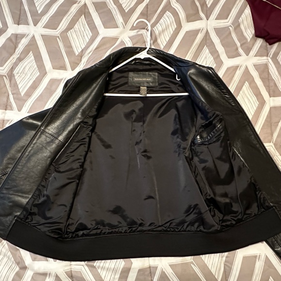 Banana Republic Medium Black Leather Jacket - Picture 2 of 4